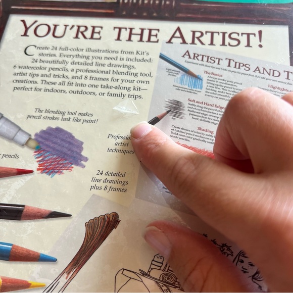 American Girl KIT'S ART STUDIO BOOK Activity Drawing Pencils Hirsch Hunt 2008 - Picture 5 of 5